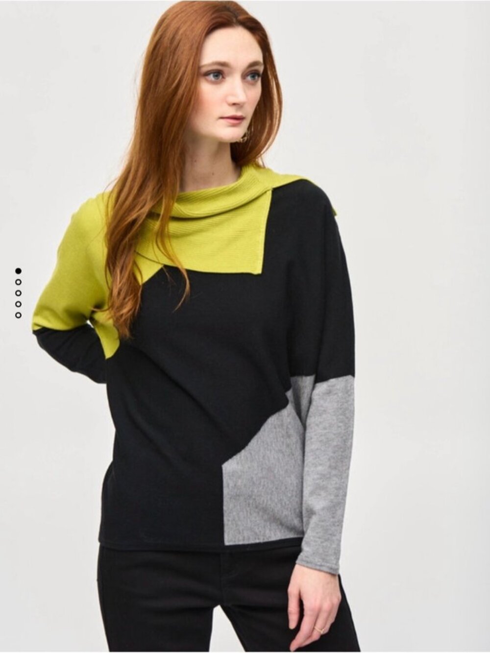 Joseph Ribkoff Colorblock Cozy Cowl Neck Sweater - Size XS